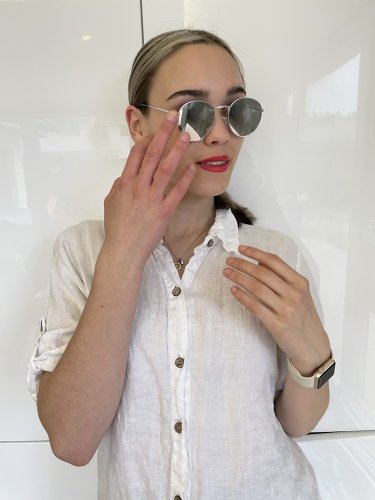 Okuliare Lenonky - barva: hnědé sklo-zlatý rám