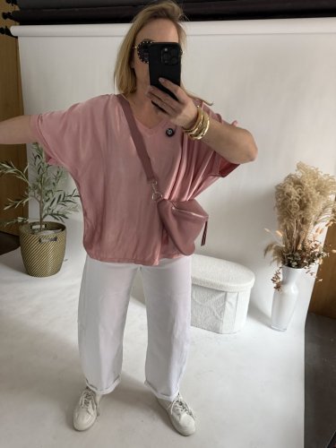 Bluza Liame-UNI SIZE na XS-XL-staro růžová