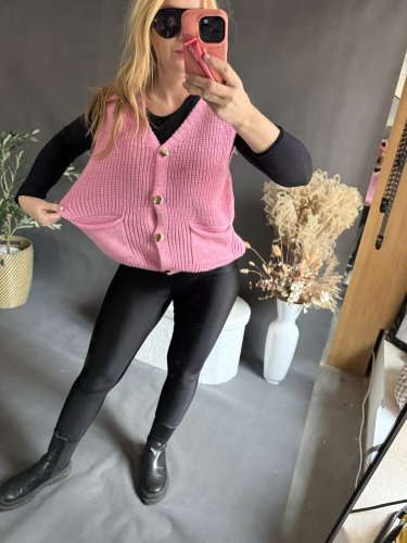 Pletená Vesta Chick-růžová