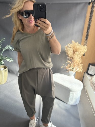 Nohavice SUN bez gombíka do 3XL-khaki