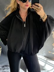 Bomber saténový čierný