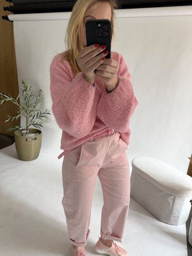 Nohavice Luisa Baloon-pudrové