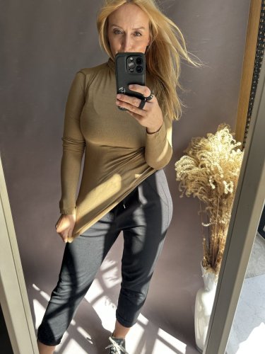 Ľahký rolák s dlhým rukávom viskoza-Max do veľkosti M-hnedý