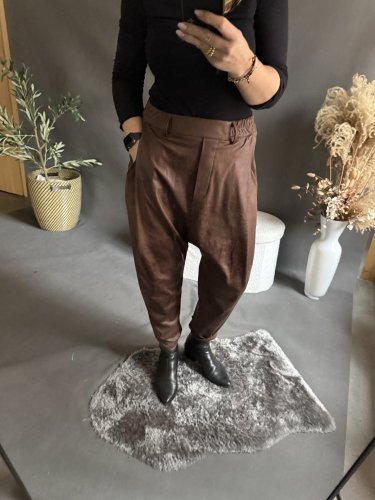 Kalhoty SUN v leather/semiš optice-hnědé