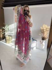 Šál animal print-fuchsia