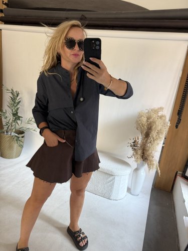 Košile knoflíky a stojáče SUN-tmavě modrá