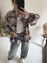 Košile kostkovaná bavlna-blue