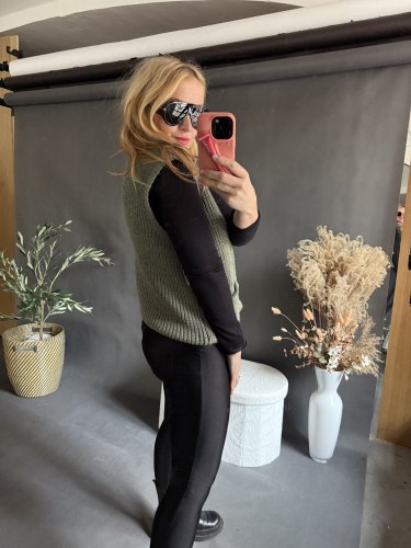 Pletená Vesta Chick-khaki