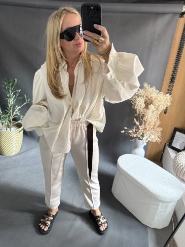 Košile oversize rukáv-béžová