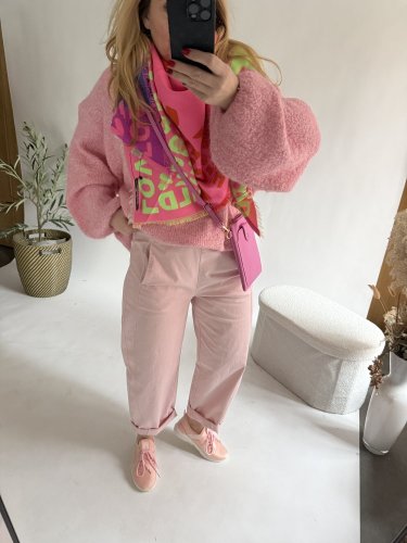 Nohavice Luisa Baloon-pudrové