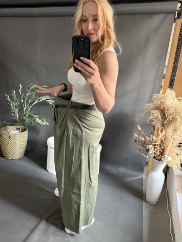 Kalhoty Pantagonna ve stylu sukně -khaki