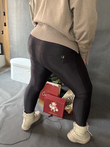 BODYSLIM LEGÍNY S PROŠITÍM - ČERNÁ - Velikost: XL