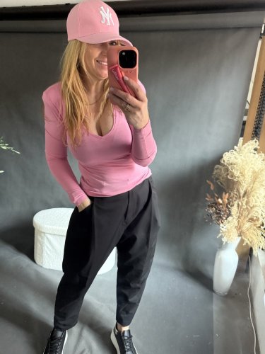 Tričko s vycpávkama-růžové