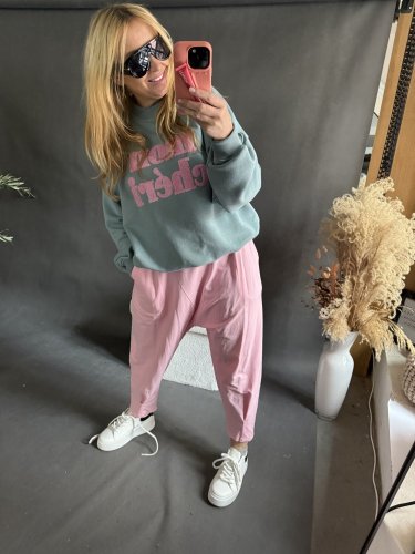 Tepláky nasrávacie Mega-růžové