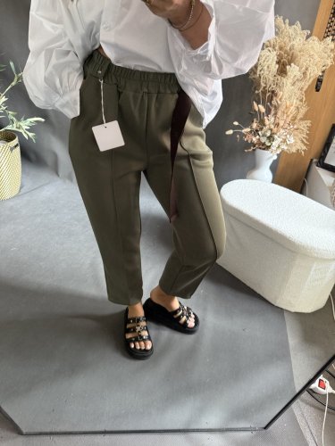 Nohavice s opaskom Italy-khaki