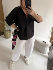 Košile Basic oversize unisize-černá