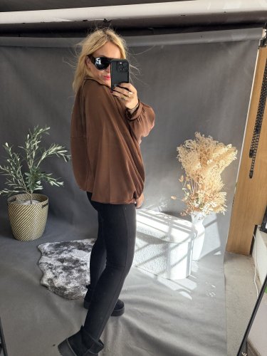 Bomber saténový hnědý