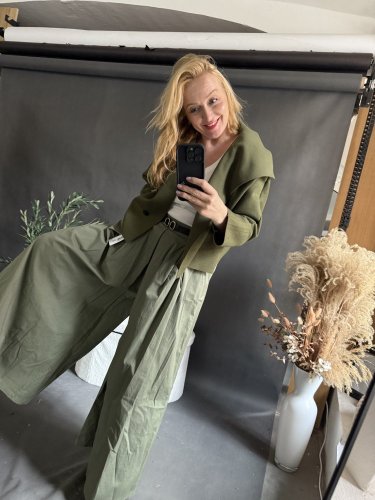 Kalhoty Pantagonna ve stylu sukně -khaki