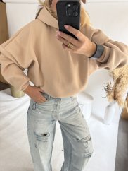 Mikina na sťahovanie Life-beige