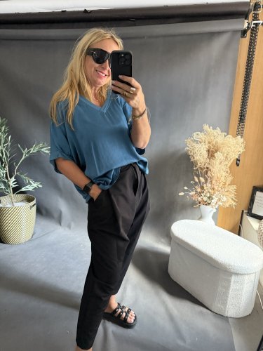 Bluza Liame-UNI SIZE na XS-XL-tyrkysová