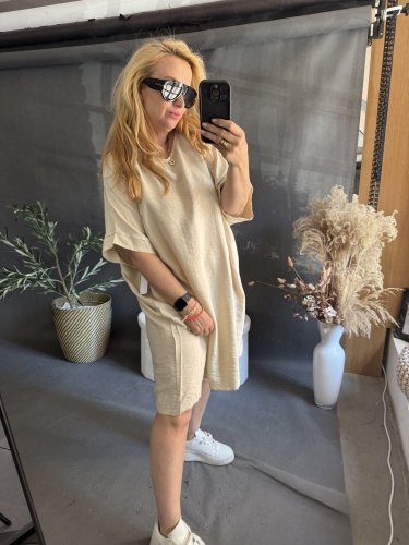 Šaty Letní Oversize béžové
