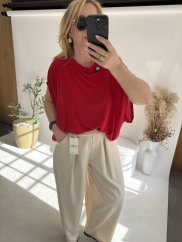 Tričko White Angel-oversize-červené