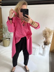 Košeľa Sun asymetrická-dark pink