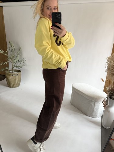 Džínsy New York--elastické, pohodlné-hnedé