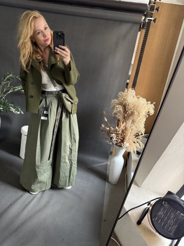 Kalhoty Pantagonna ve stylu sukně -khaki