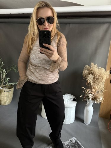 Tričko Čipka-mocca