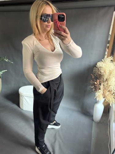 Tričko s vycpávkama-béžové