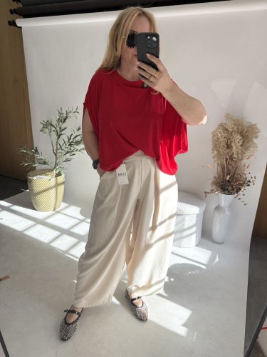 Tričko White Angel-oversize-červené