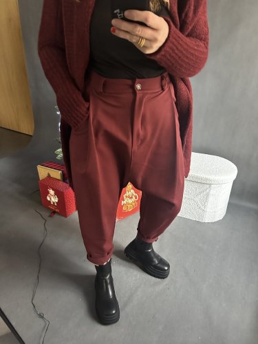 Nohavice s nižším sedom Blair-vínová -postavu 34-40