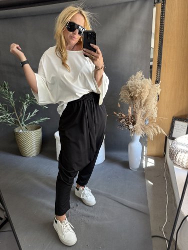 Kalhoty nasrávací Tencil-černá