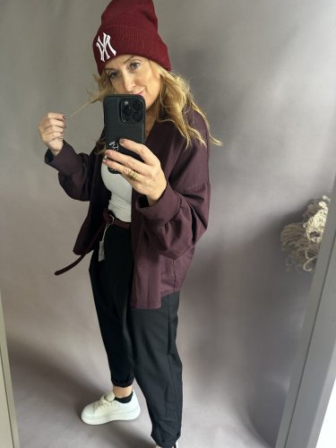 Kardigan bavlněná Aura-bordeaux