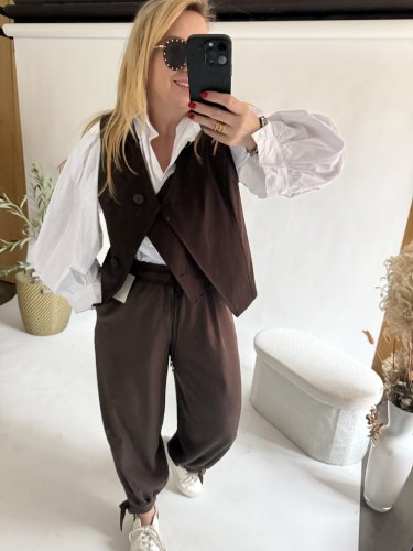 Nohavice Flowy hariem-hnedá