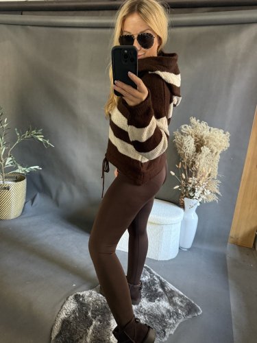 Svetr Pruh s kapucí