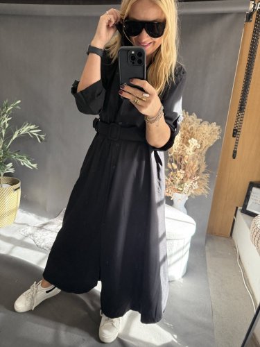 Šaty košilové dlouhé černé