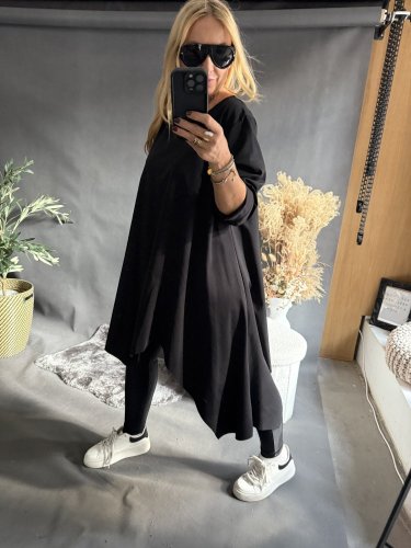 Tunika/šaty Pink Black-čierná