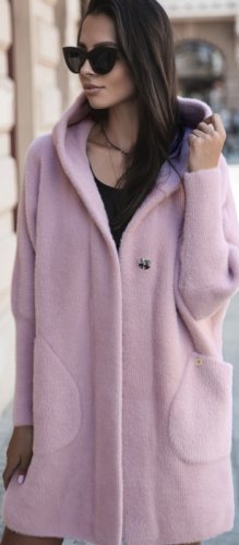 Kabát Elen dlhý - barva: Neon růžová