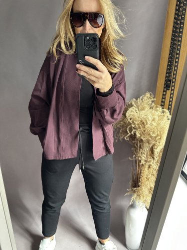 Kardigan bavlněná Aura-bordeaux