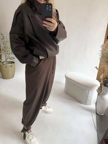 Nohavice Flowy hariem-hnedá