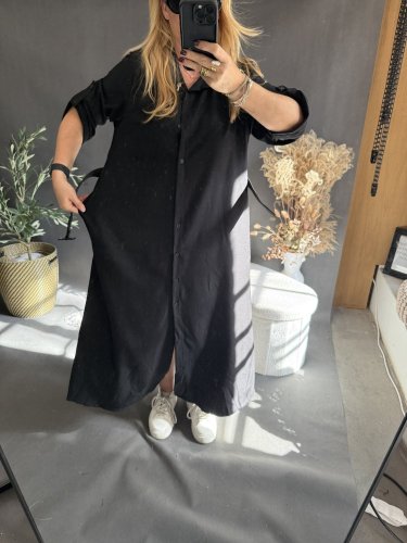 Šaty košilové dlouhé černé