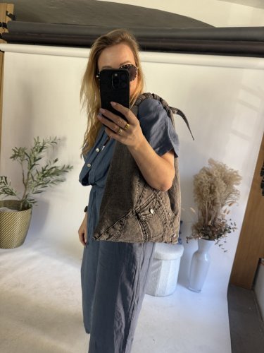 Kabelka Jeans-šedá