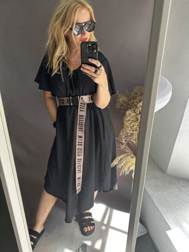 Šaty áčkové střihu Marca-černé