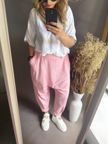 Tepláky nasrávacie Mega-růžové