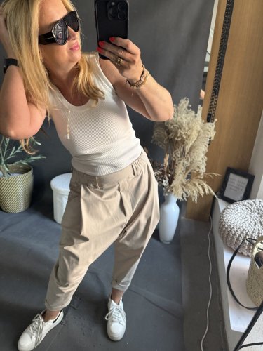 Nohavice SUN bez gombíka do 3XL-béžová