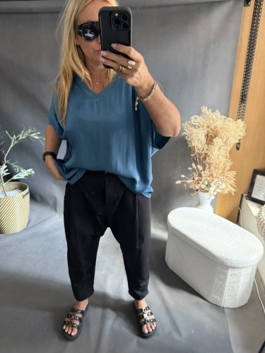 Bluza Liame-UNI SIZE na XS-XL-tyrkysová