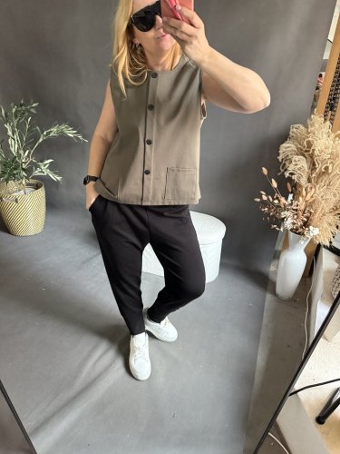 Vesta Oboustranná na zip/knoflíky SUN-khaki