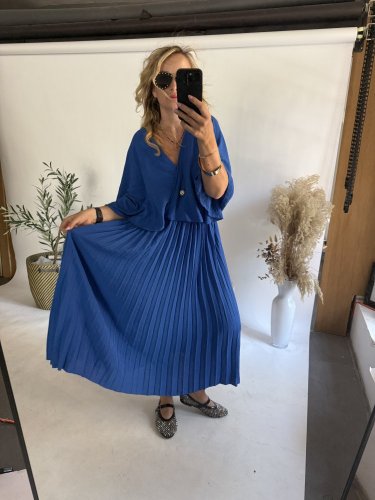 Šaty MOON-oversize postava 38-50-modré